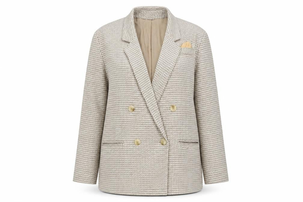 Front view of Wardrobe building women’s white jacket, size UK 18