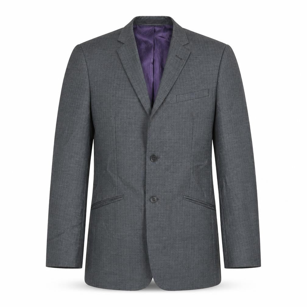 Front view of Butler & Webb men’s grey jacket suit jacket, size 36