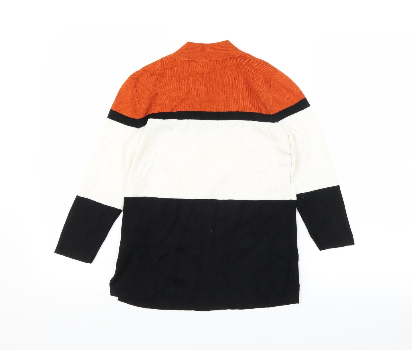 Papaya Womens White Striped  Pullover Jumper Size 8