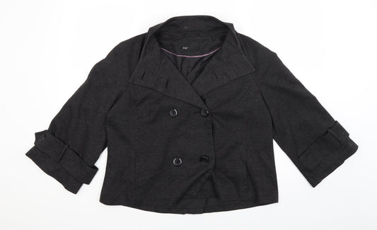 F&F Womens Black Plaid  Jacket  Size 14