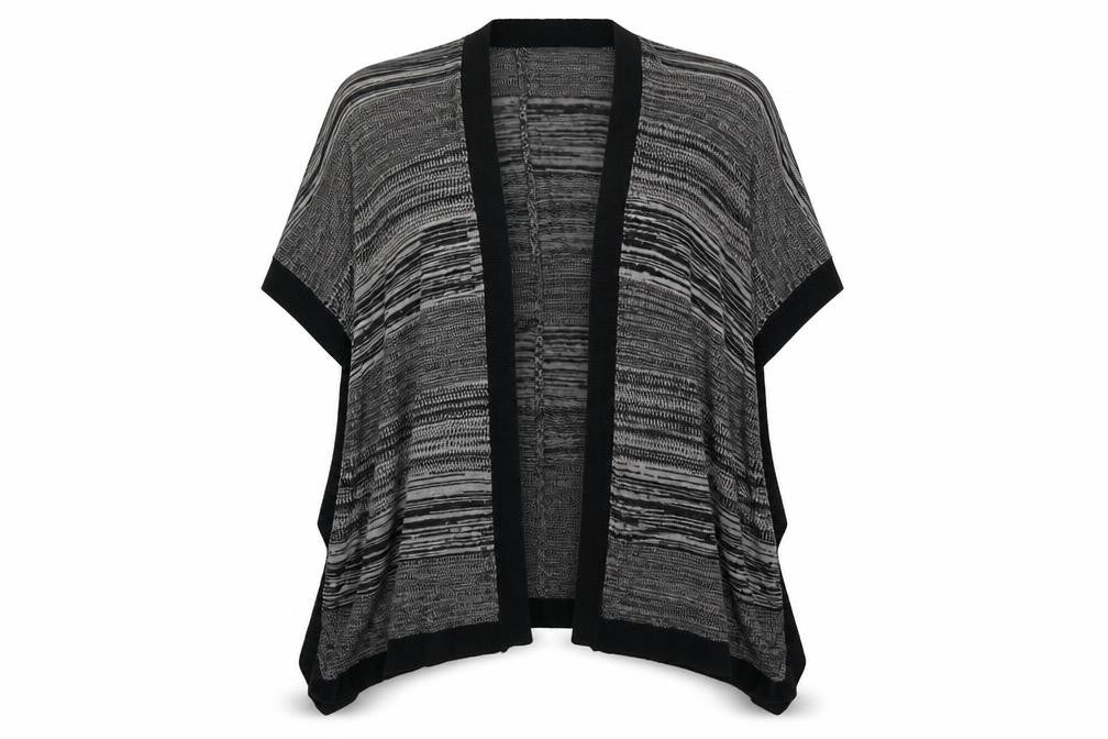 Front view of Warehouse women’s grey jacket poncho one size - poncho/shawl