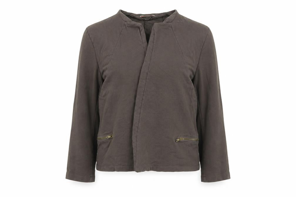 Front view of Preworn women’s green jacket blazer, size XL