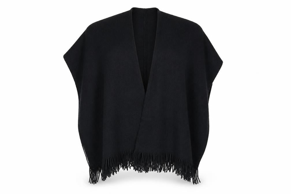 Front view of Preworn women’s black shawl/wrap