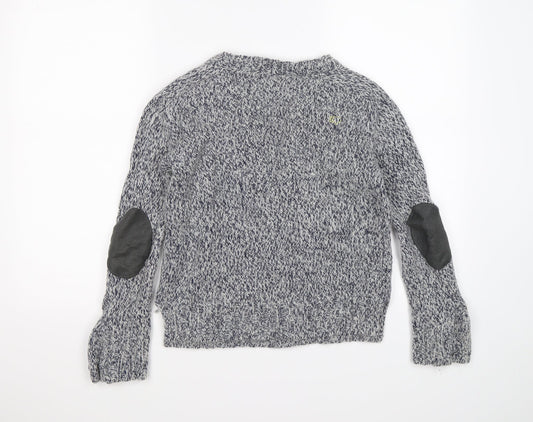 i loovve Womens Blue  Knit Pullover Jumper Size M  - elbow pads