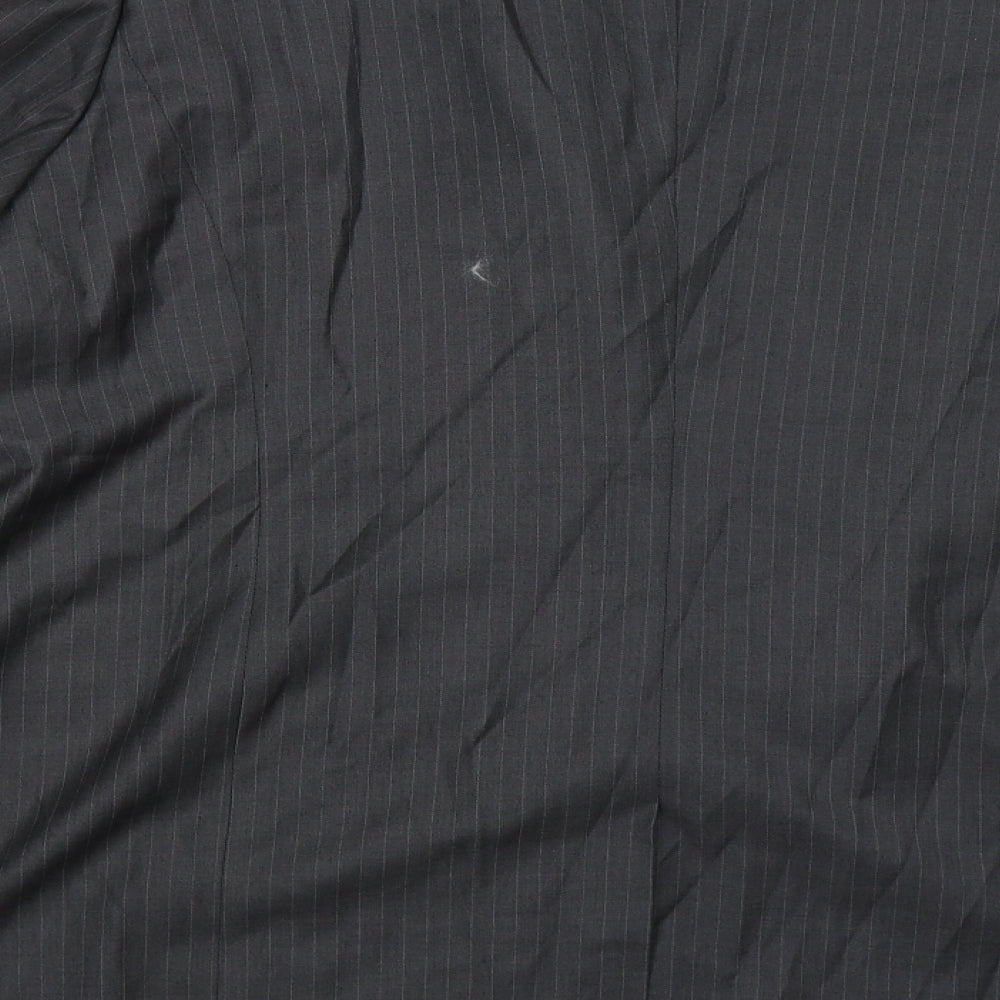 Preworn Mens Grey Striped  Jacket Suit Jacket Size 46