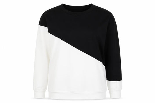 Preworn Womens Black Colourblock  Pullover Sweatshirt Size L