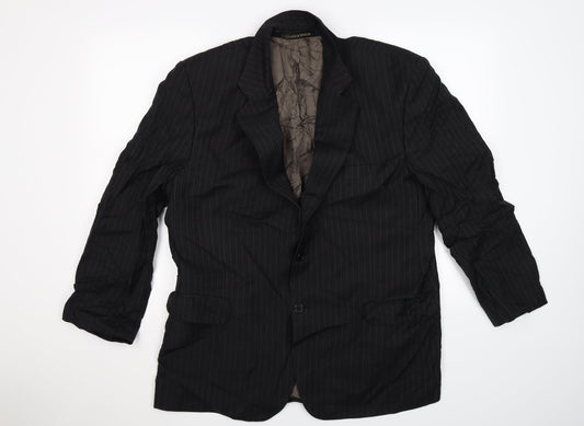 Marks and Spencer Mens Black Striped  Jacket Suit Jacket Size 44
