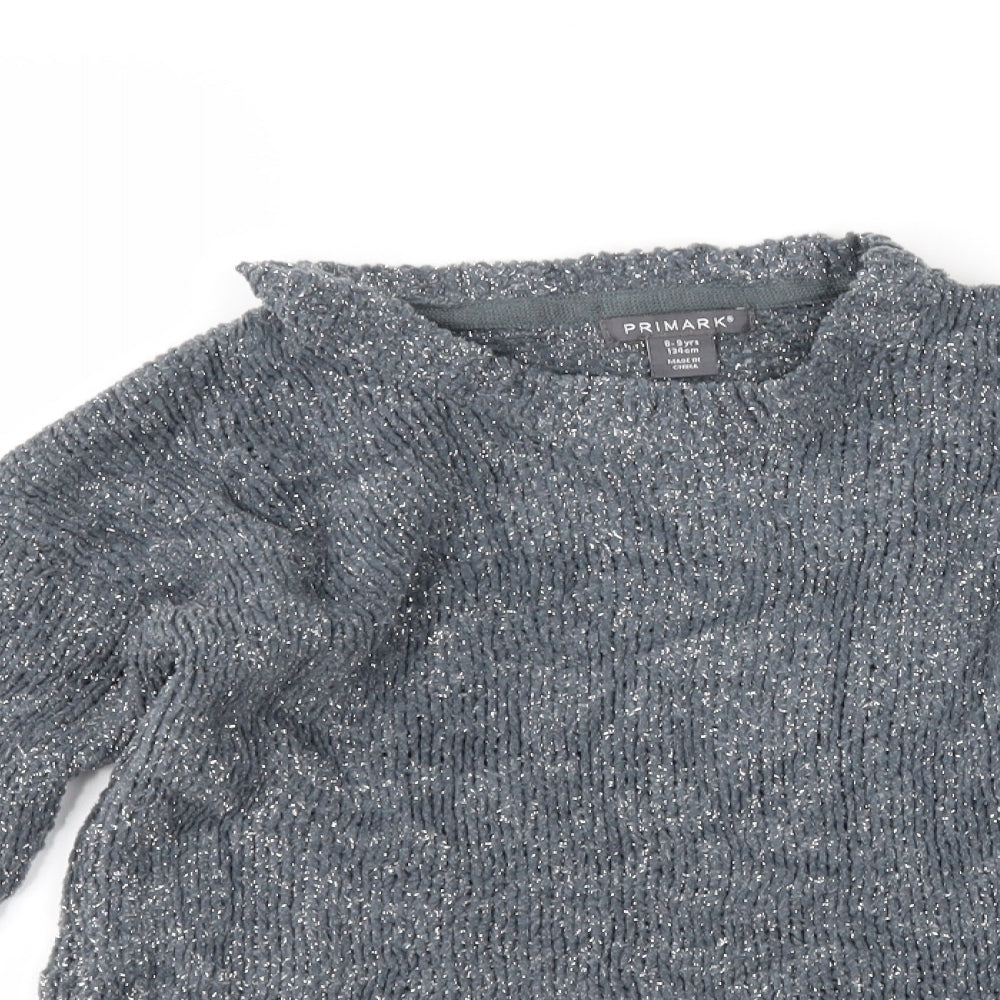 Primark Girls Grey   Pullover Jumper Size 8-9 Years