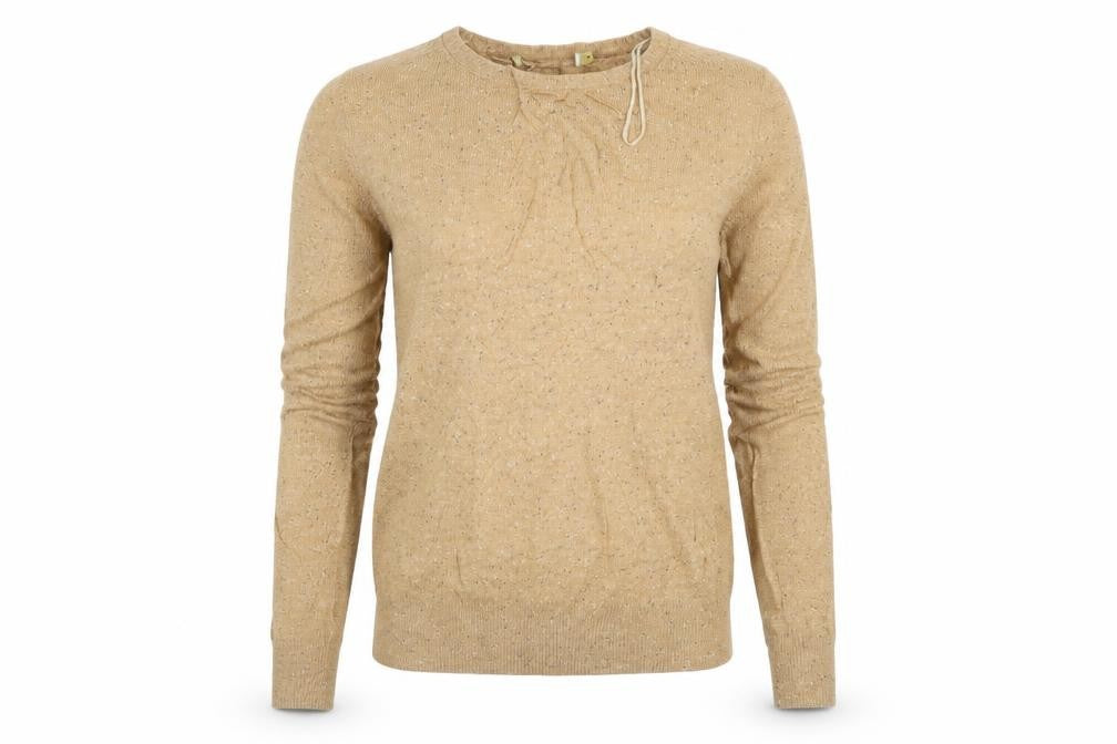 Front view of Preworn women’s brown jumper, size UK 8