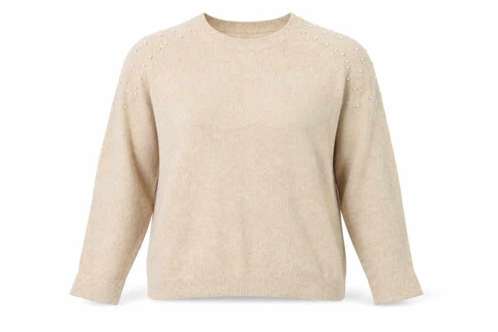 Front view of Intuition women’s brown knit jumper, size UK 12