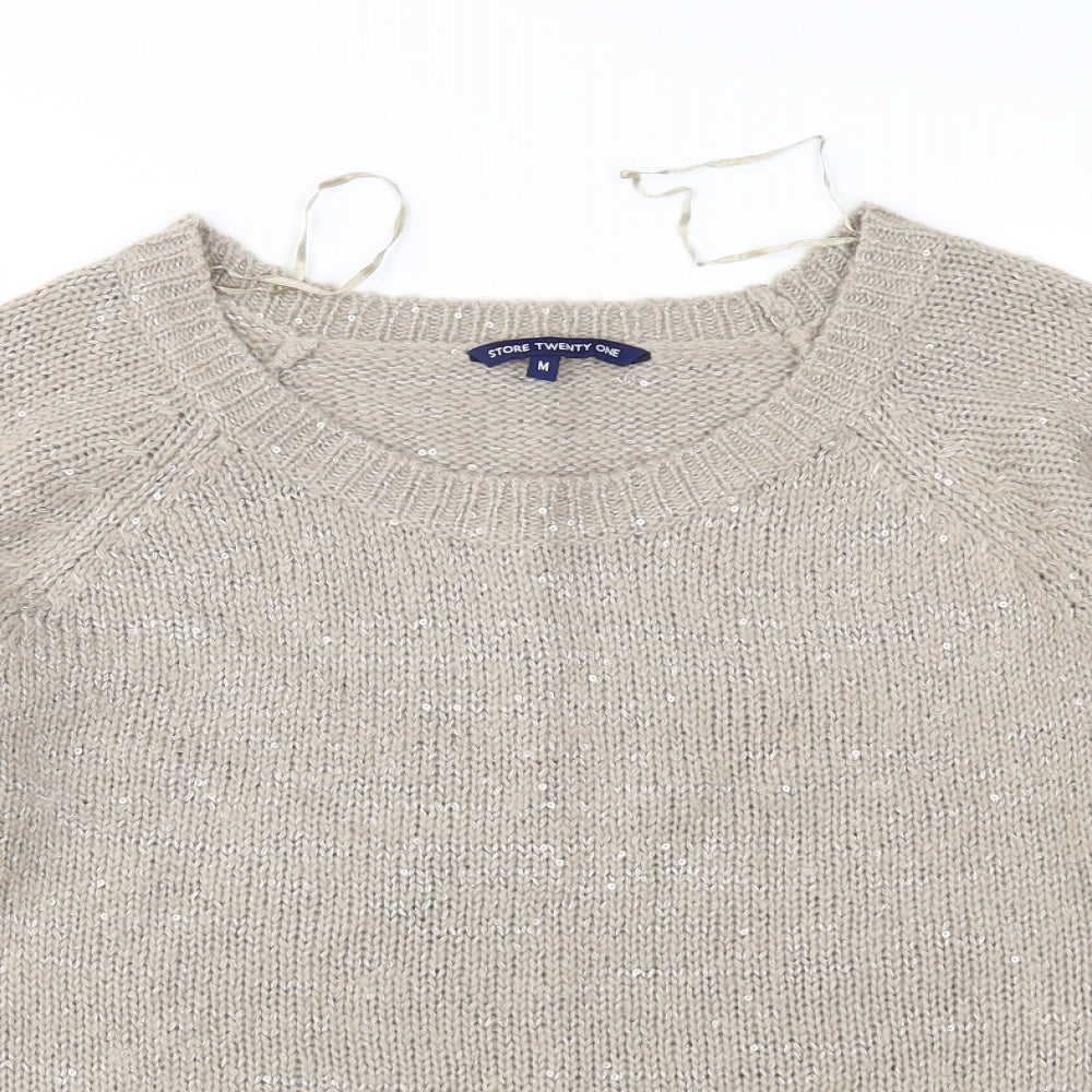 Store Twenty One Womens Brown  Knit Pullover Jumper Size M