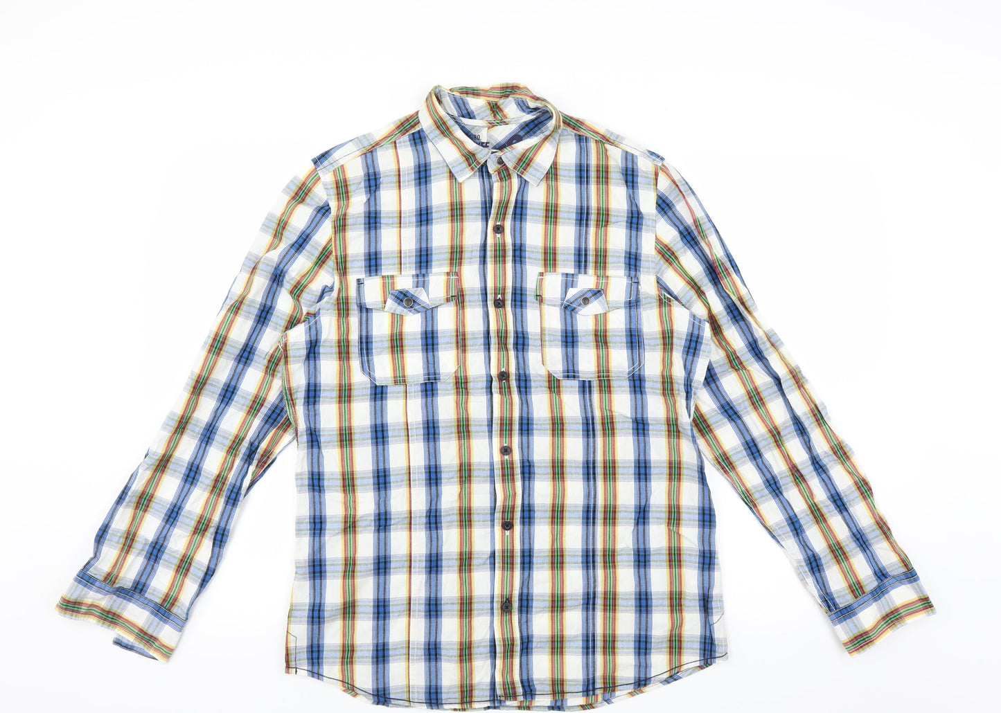 Cherokee Mens Multicoloured Check   Button-Up Size S