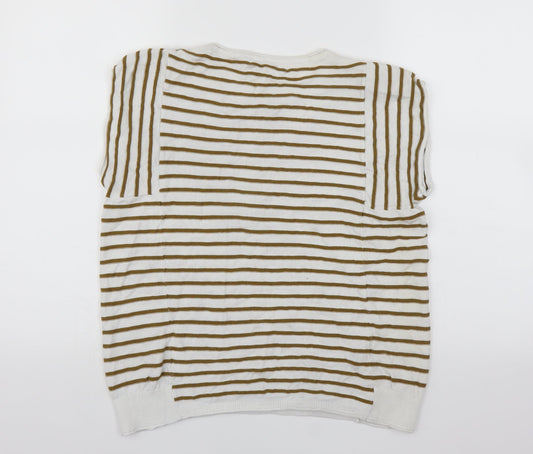 NEXT Womens White Striped  Pullover Jumper Size 14