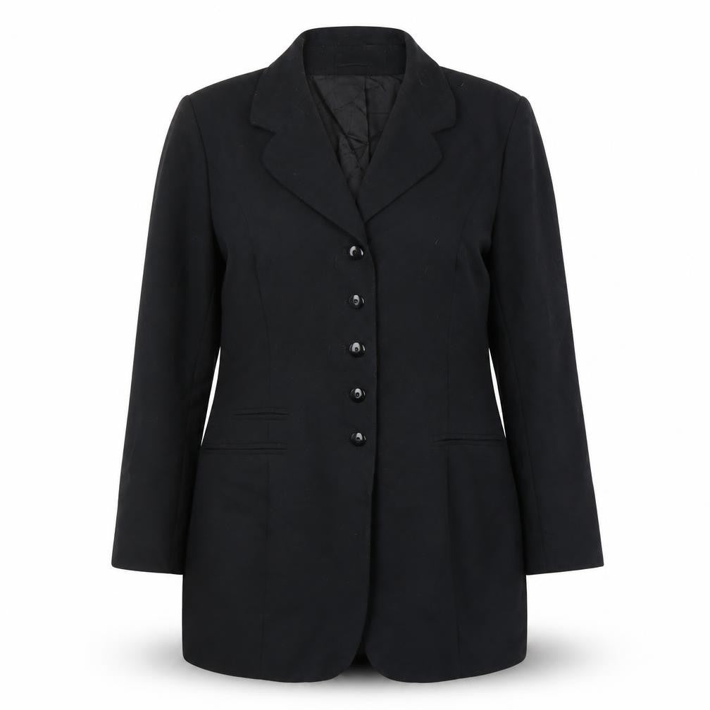 Front view of Definitions Collection women’s black jacket suit jacket, size UK 14