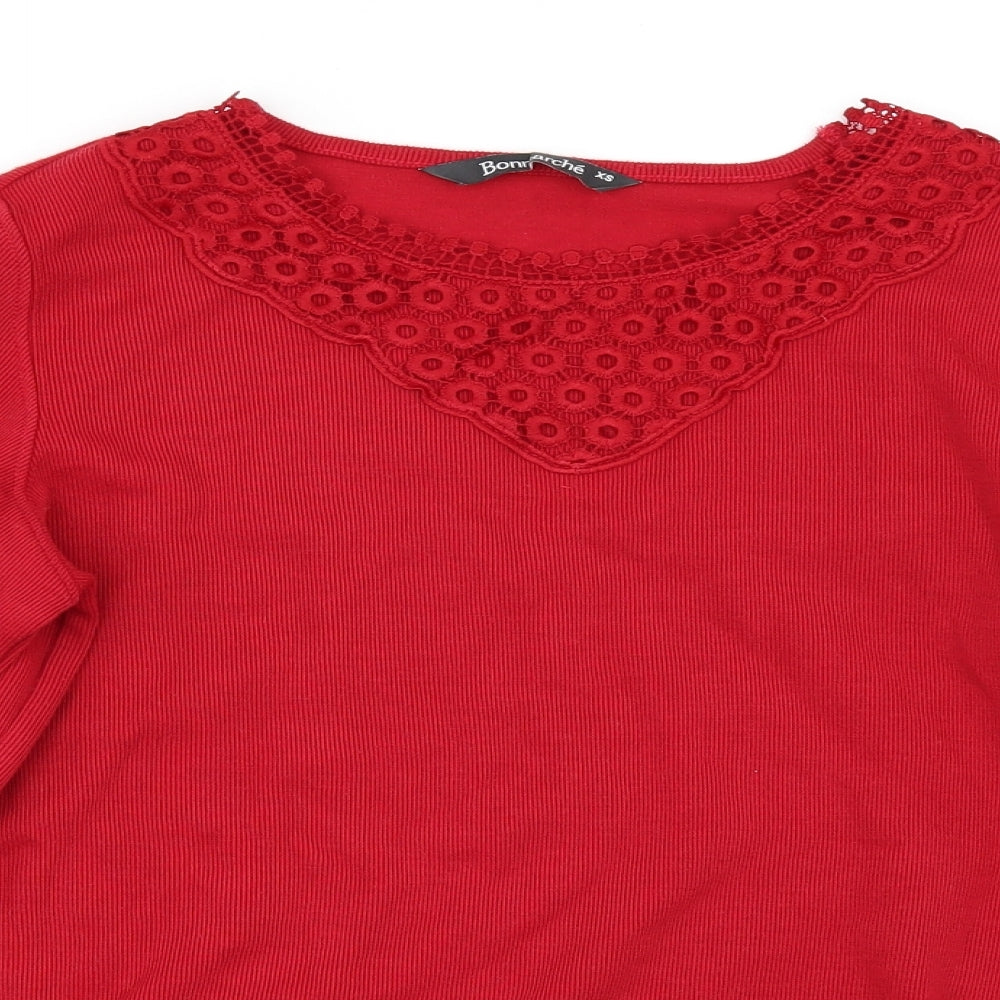 Bonmarché Womens Red   Basic T-Shirt Size XS