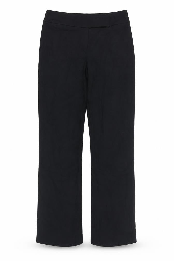 Front view of Debenhams women’s black trousers, size UK 12, 30-inch leg