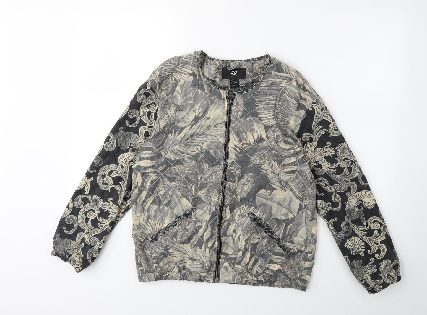 H&M Womens Black Floral  Jacket  Size 8