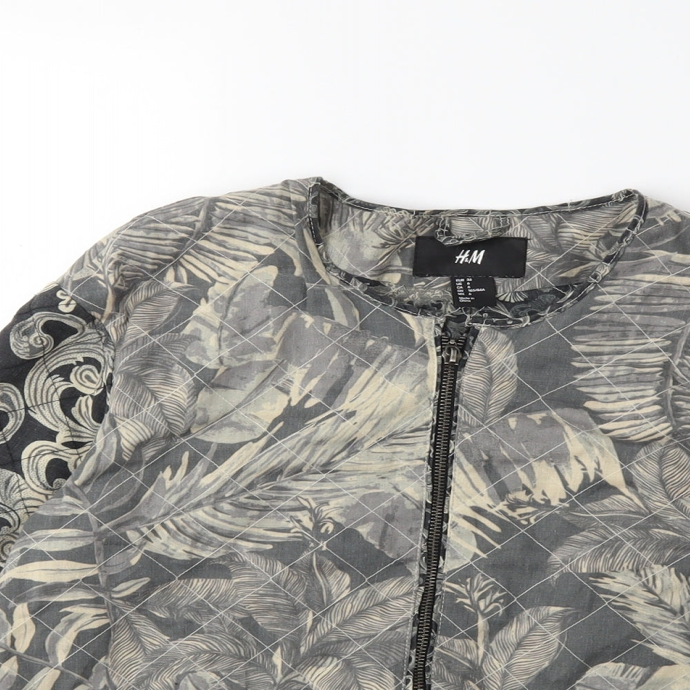 H&M Womens Black Floral  Jacket  Size 8