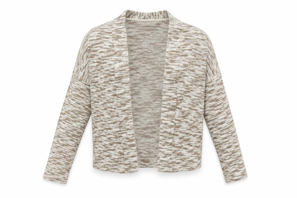 Front view of Vero Moda women’s white animal print knit cardigan jumper, size S