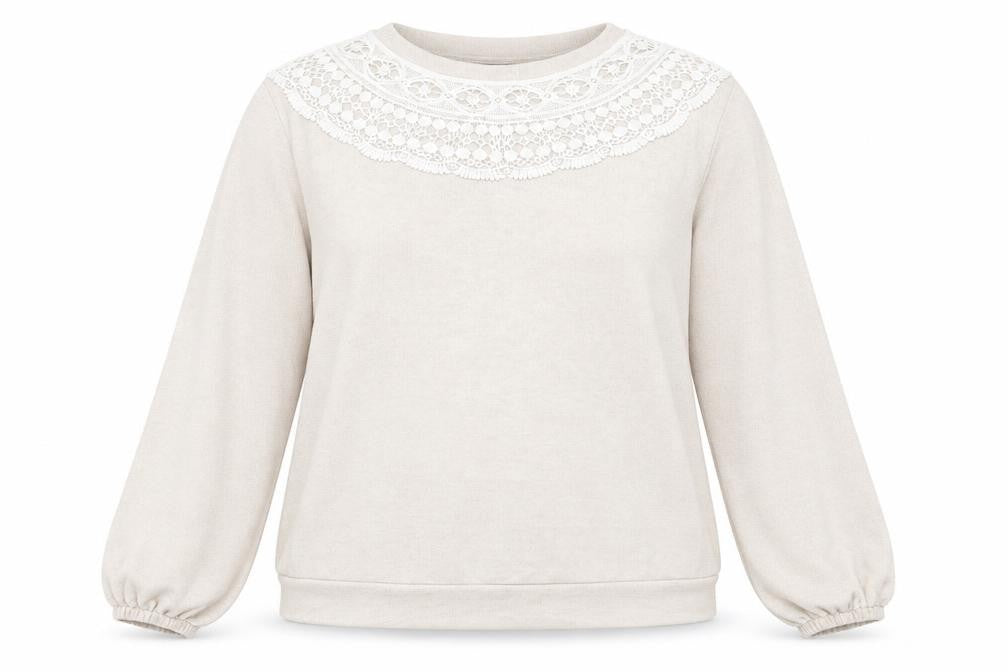 Front view of Dorothy Perkins women’s beige jumper, size UK 16