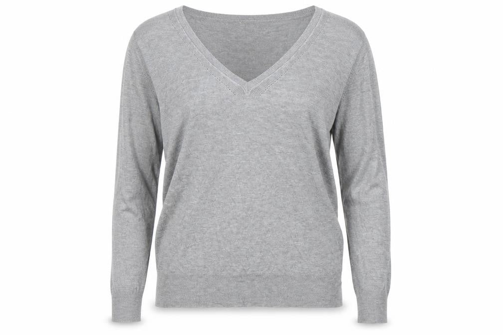 Front view of Promod women’s grey jumper, size S