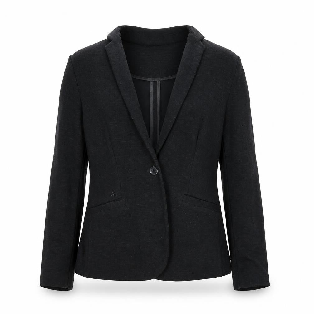 Front view of New Look women’s black jacket, size UK 10