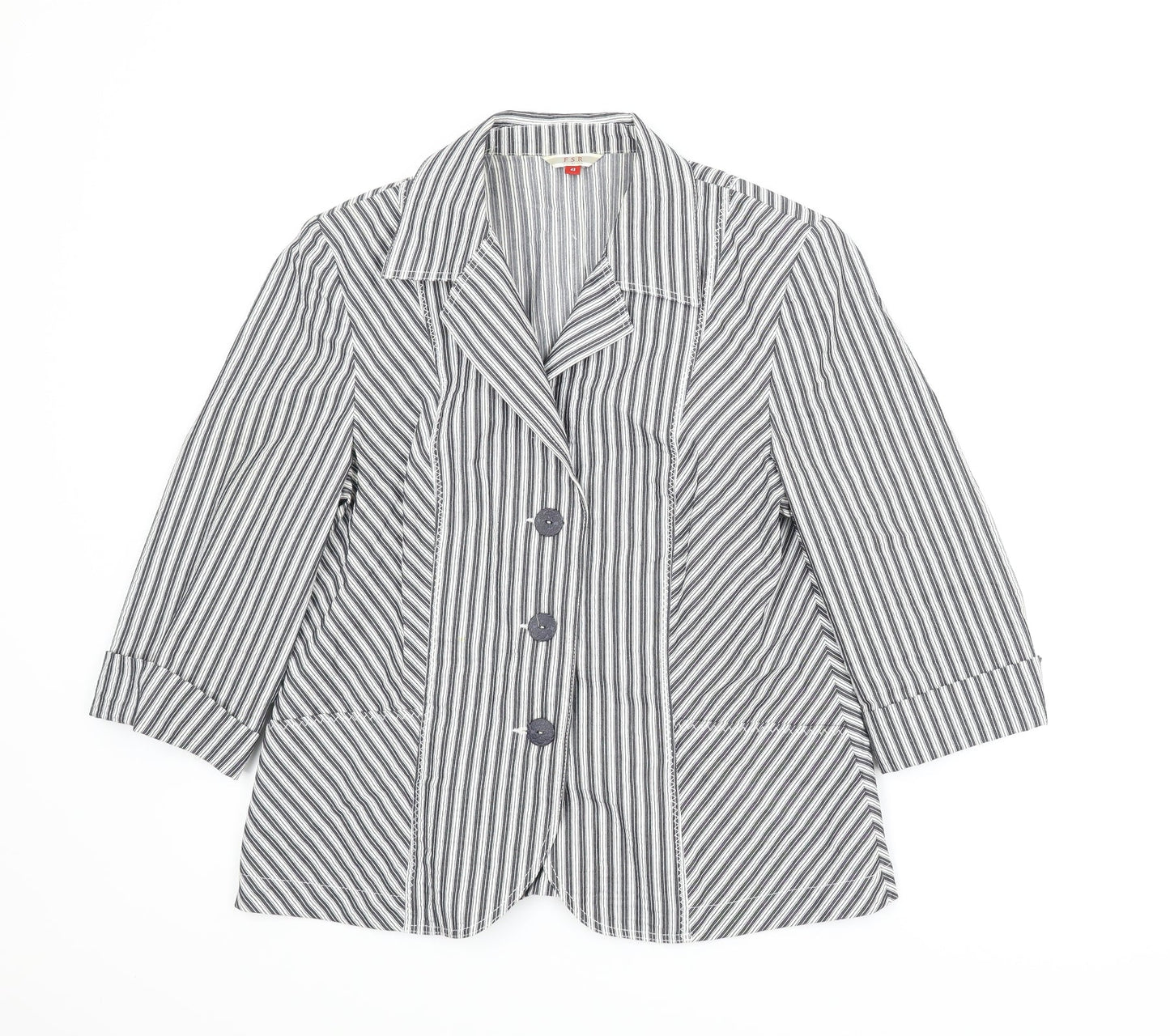 FSR Womens Grey Striped  Jacket  Size M