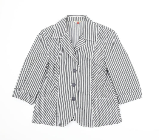 FSR Womens Grey Striped  Jacket  Size M