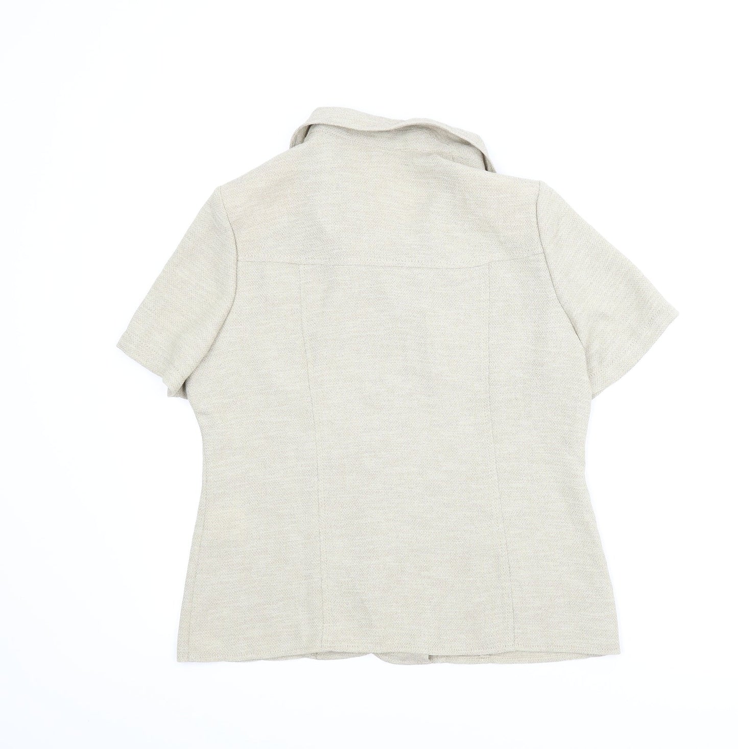 Preworn Womens Beige   Basic Button-Up Size 10
