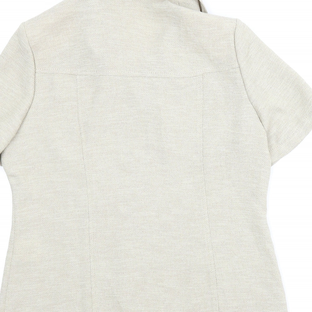 Preworn Womens Beige   Basic Button-Up Size 10