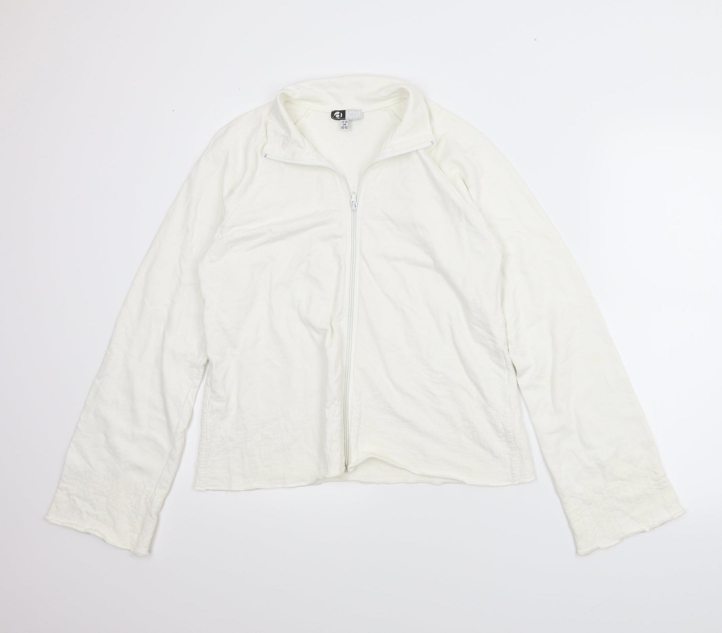 Active Womens White   Full Zip Jumper Size 12