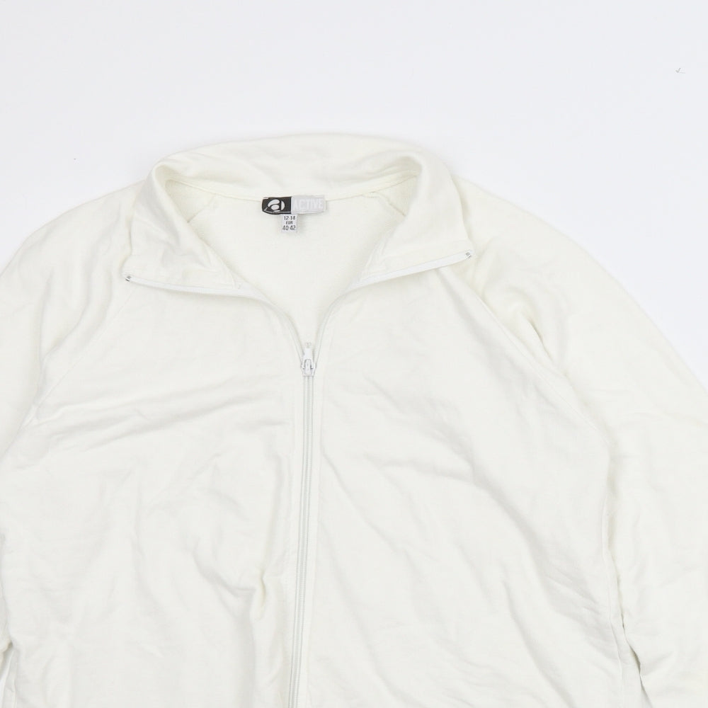 Active Womens White   Full Zip Jumper Size 12