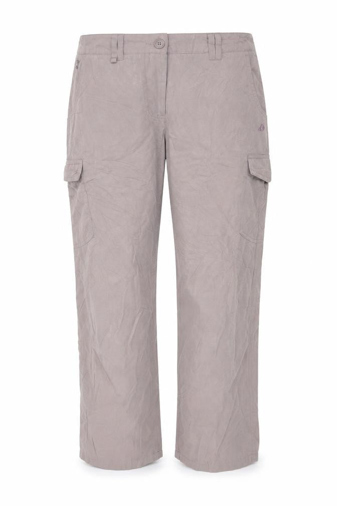 Front view of Grasshoppers women’s beige trousers, size UK 12, 26-inch leg