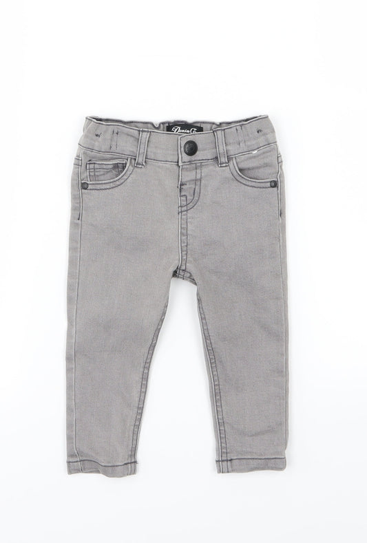 Denim & Co. Boys Grey  Denim  Jeans Size 6-9 Months
