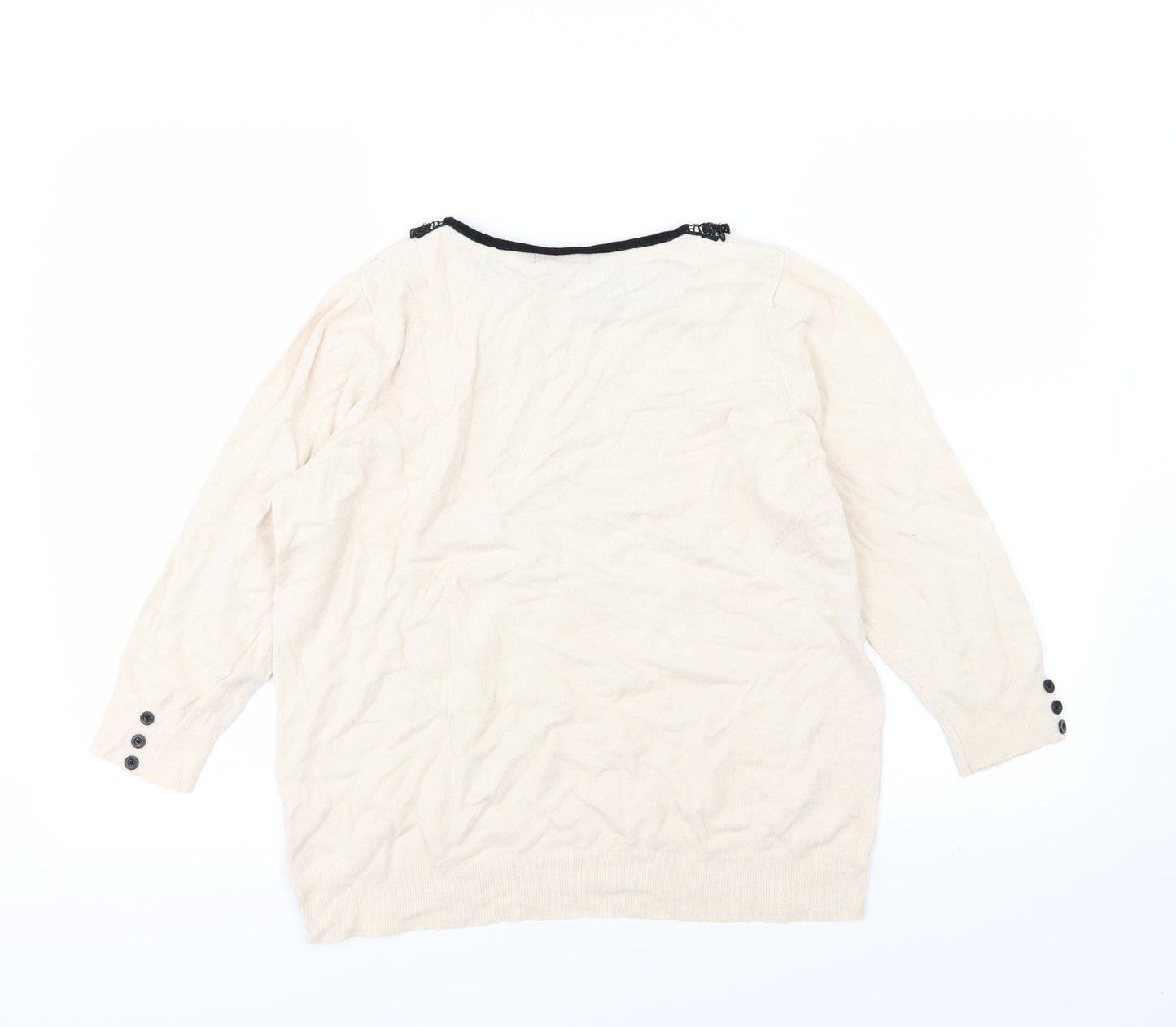 David Emanuel Womens Ivory  Knit Pullover Jumper Size M