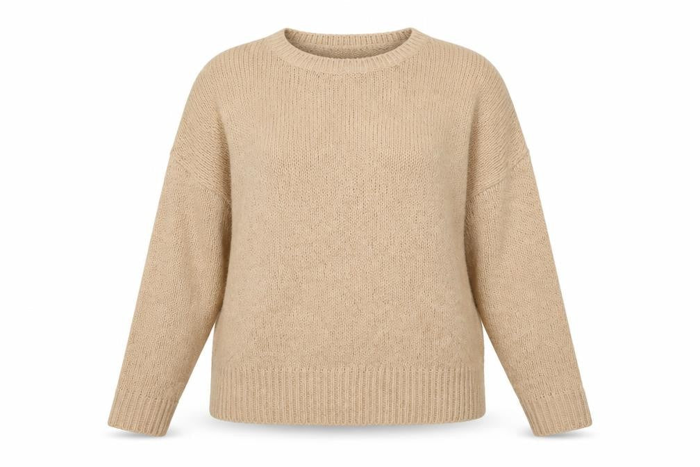 Front view of New Look women’s beige knit jumper, size M