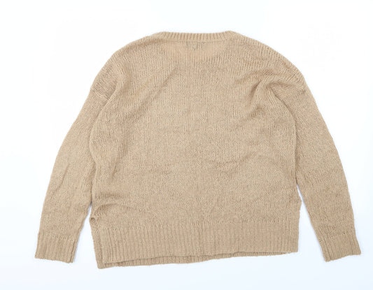 New Look Womens Beige  Knit Pullover Jumper Size M