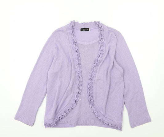 Jouly Womens Purple  Knit Pullover Jumper Size S