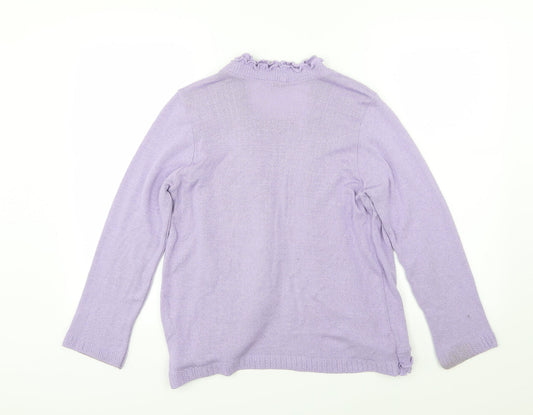Jouly Womens Purple  Knit Pullover Jumper Size S