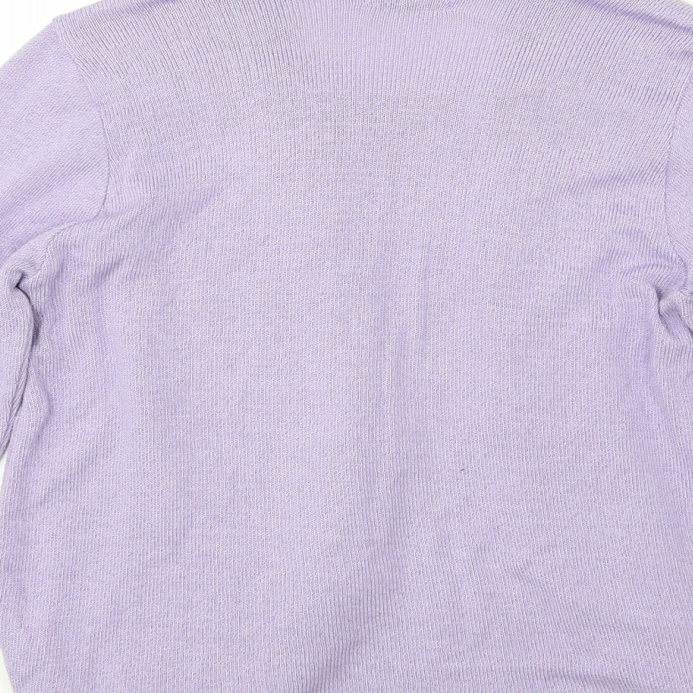 Jouly Womens Purple  Knit Pullover Jumper Size S