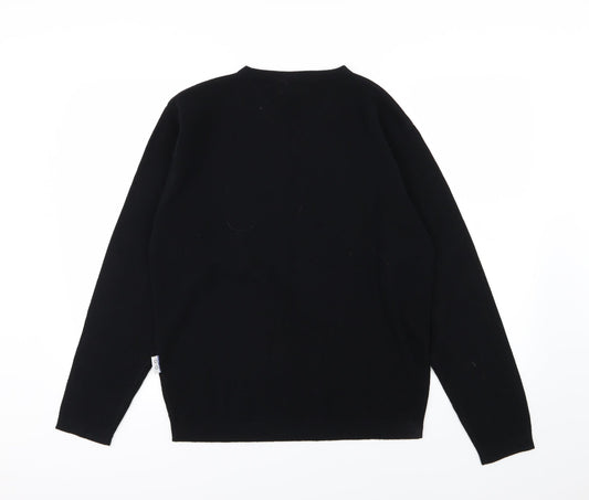 O Club Mens Black  Knit Pullover Jumper Size M