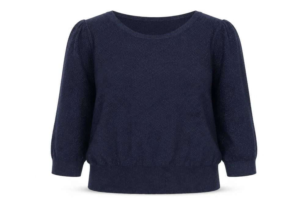 Front view of BHS women’s blue jumper, size UK 14