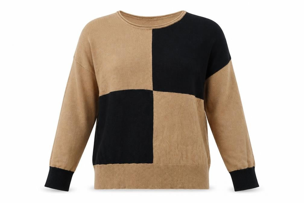 Front view of Bonprix women’s beige jumper, size M