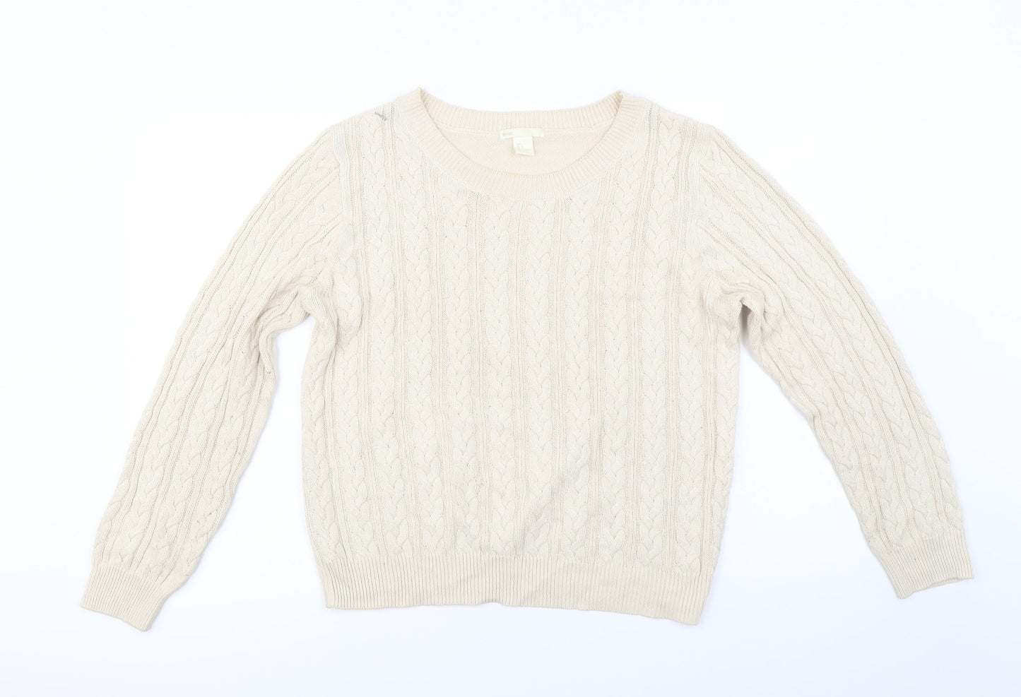 H&M Womens Ivory   Pullover Jumper Size L