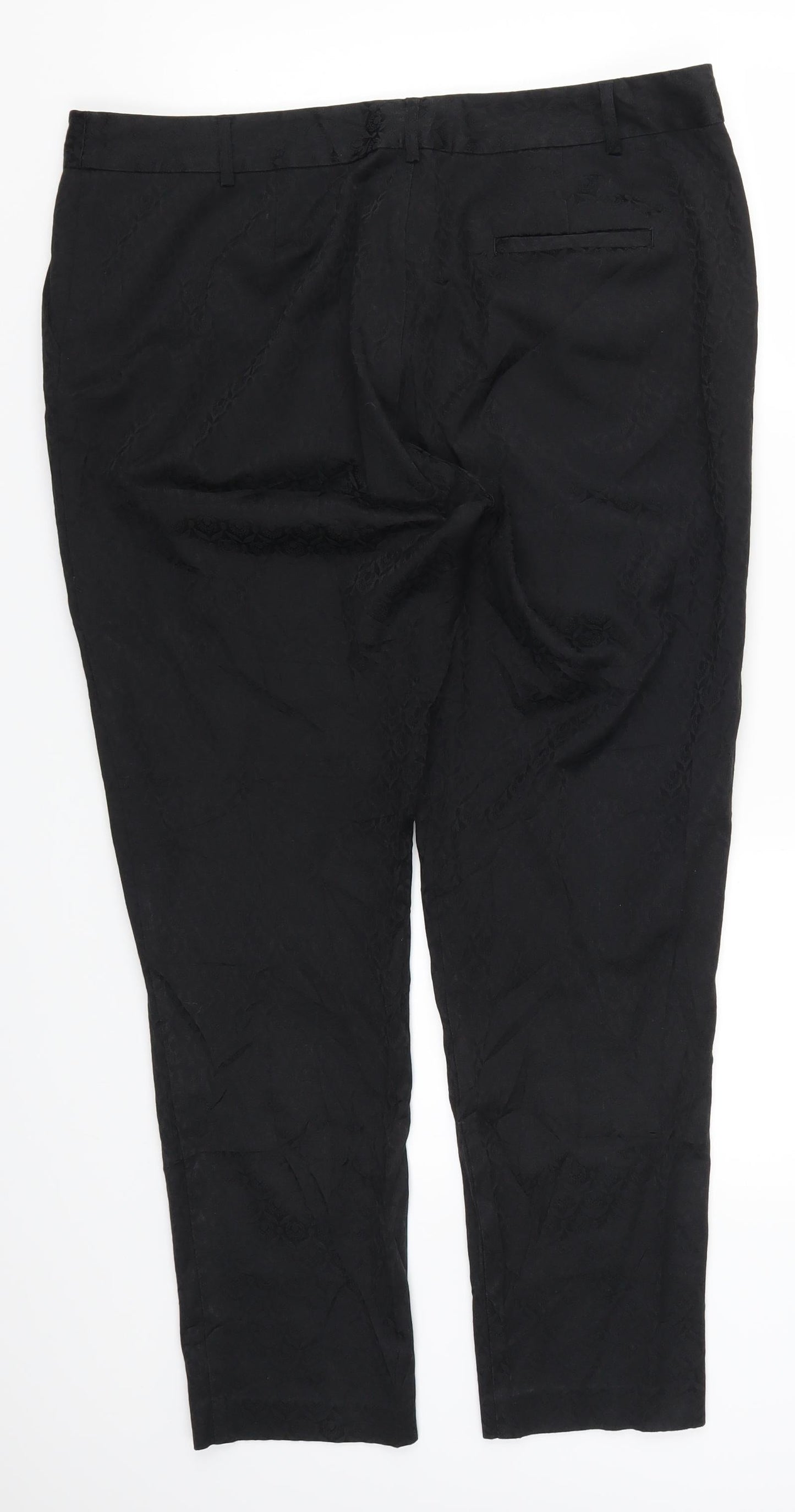 Oasis Womens Black Geometric  Trousers  Size 16 L28 in