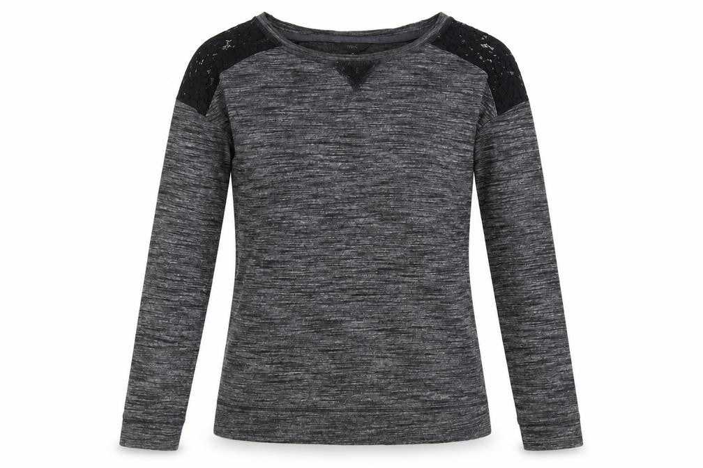 Front view of Next women’s grey jumper, size UK 10