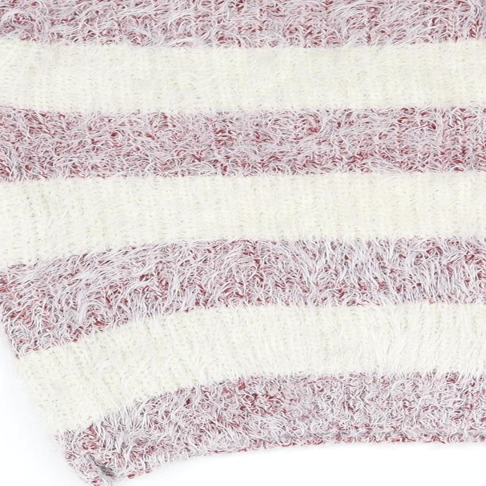 Koopoi Girls White Striped  Pullover Jumper One Size
