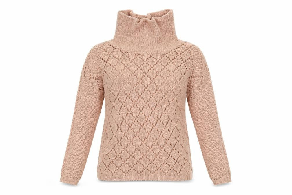 Front view of Brave Soul women’s pink jumper, size M