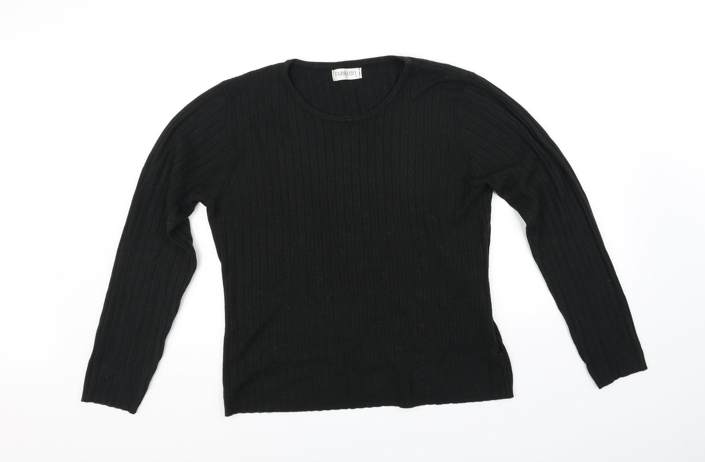 FABRIZIO Womens Black   Basic T-Shirt Size L