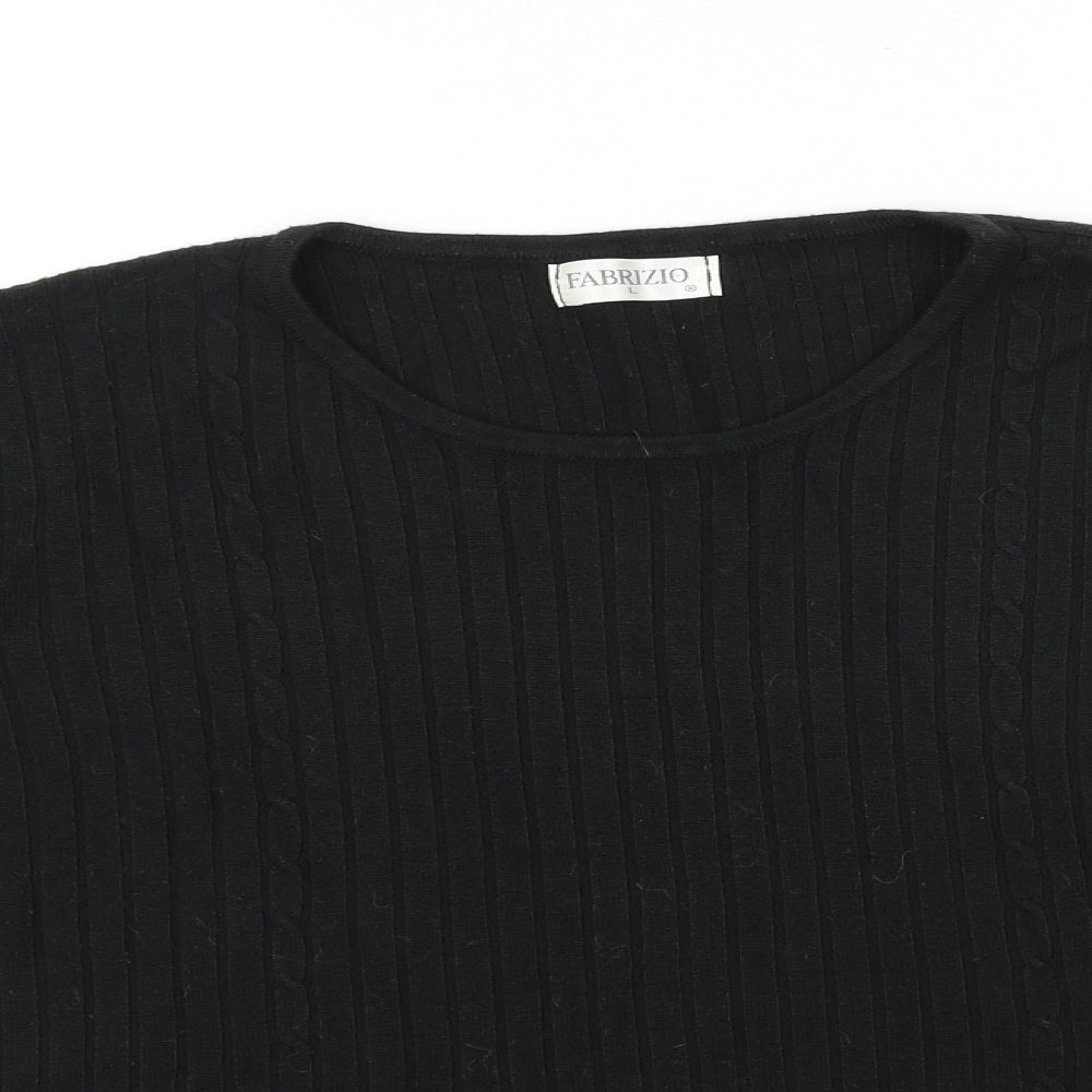 FABRIZIO Womens Black   Basic T-Shirt Size L